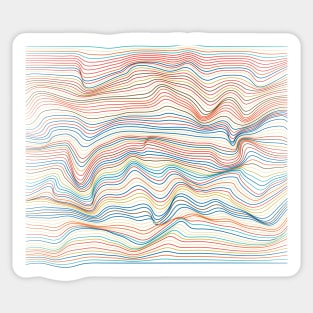 Wavy Color Lines Sticker